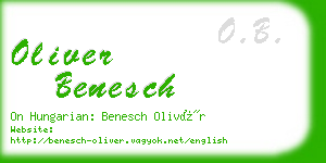 oliver benesch business card